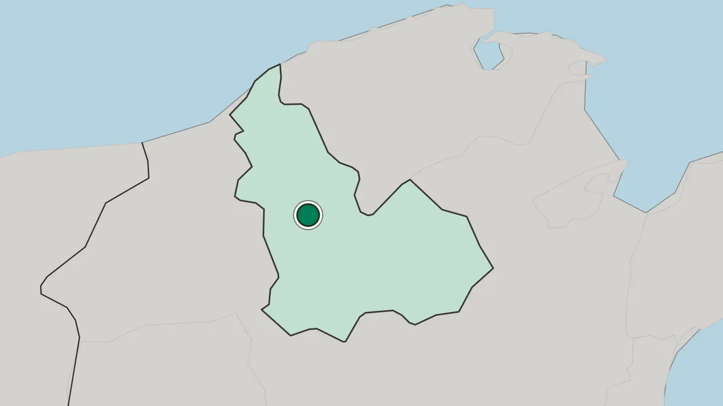 Map of Béja in Tunisia