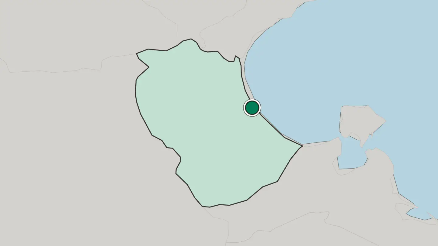 Map of Gabès in Tunisia