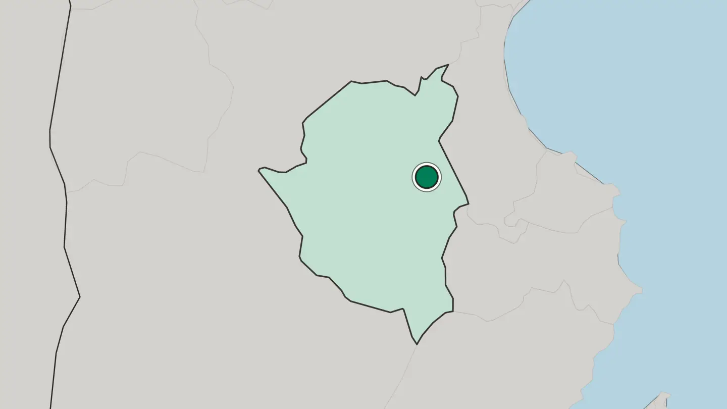 Map of Kairouan in Tunisia