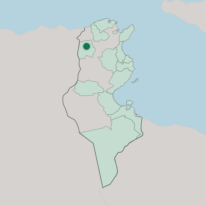 Map showing El Kef — In Tunisia