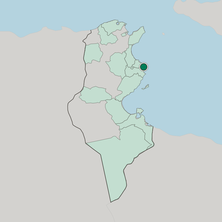 Map showing Mahdia — In Tunisia