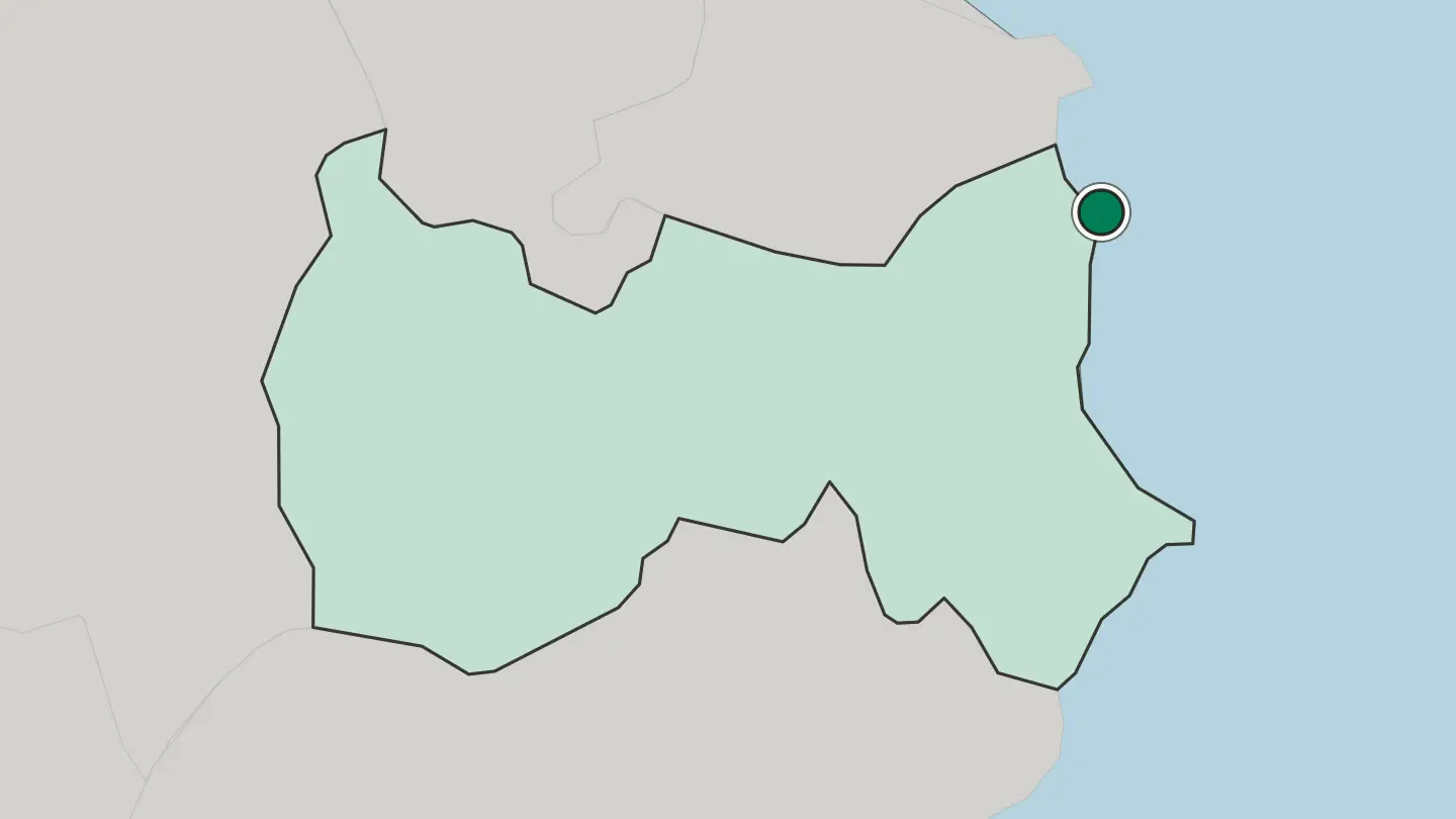 Map of Mahdia in Tunisia