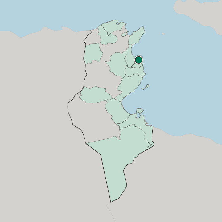 Map showing Monastir — In Tunisia