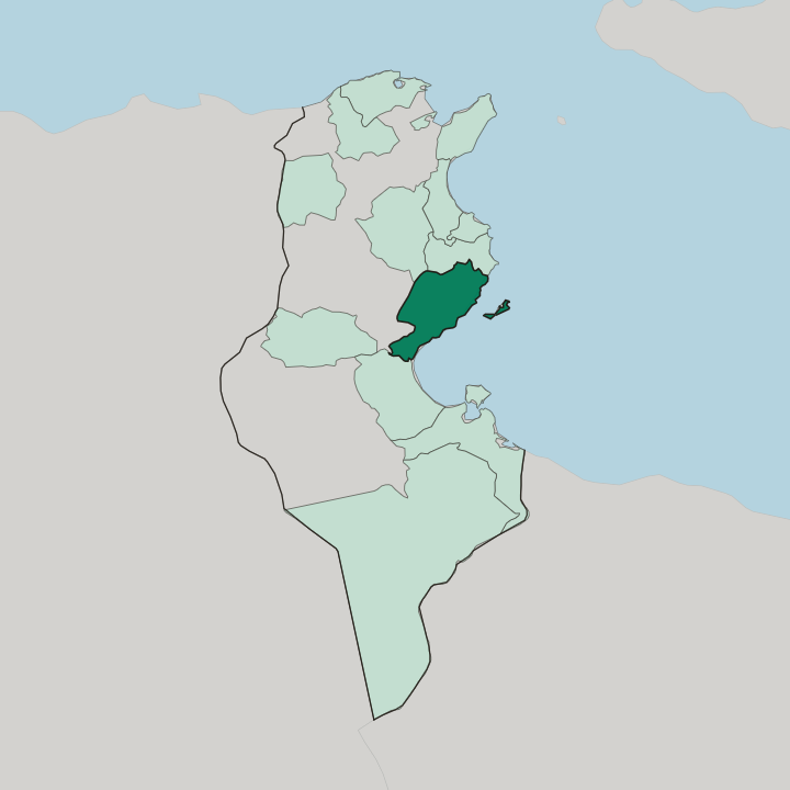 Map showing Gouvernorat de Sfax — In Tunisia