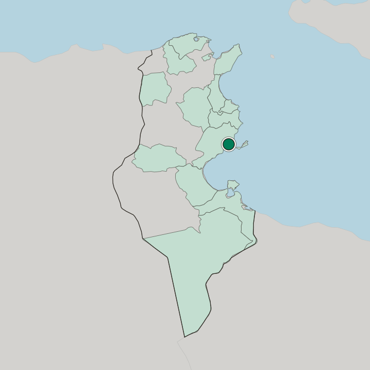 Map showing Sfax — In Tunisia