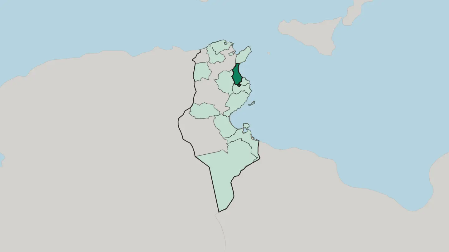 Map of Gouvernorat de Sousse in Tunisia