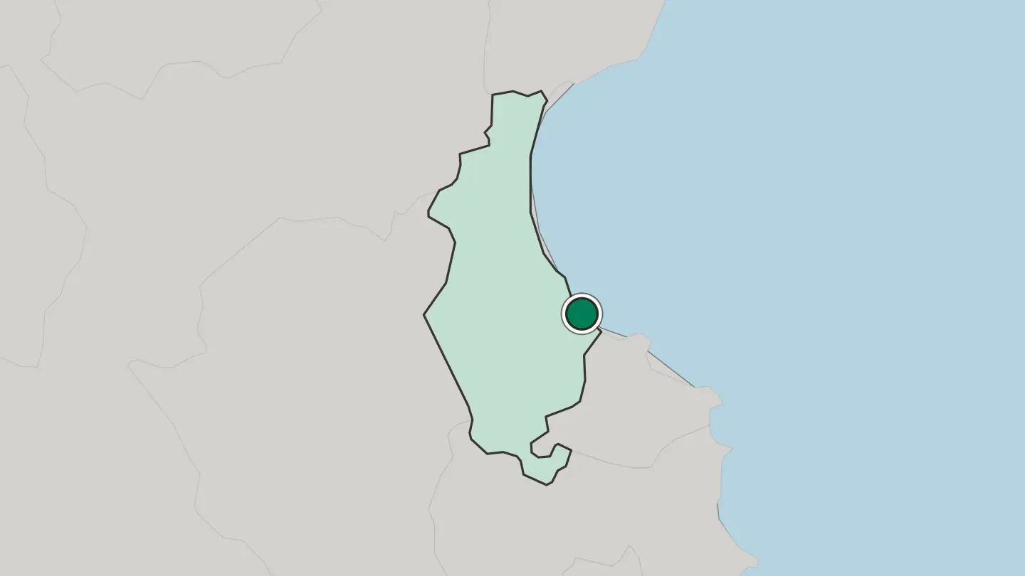 Map of Sousse in Tunisia