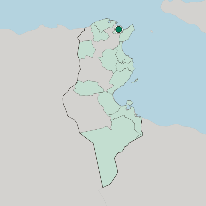 Map showing La Marsa — In Tunisia
