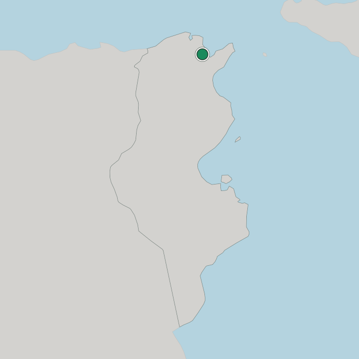 Map showing Tunis — In Tunisia