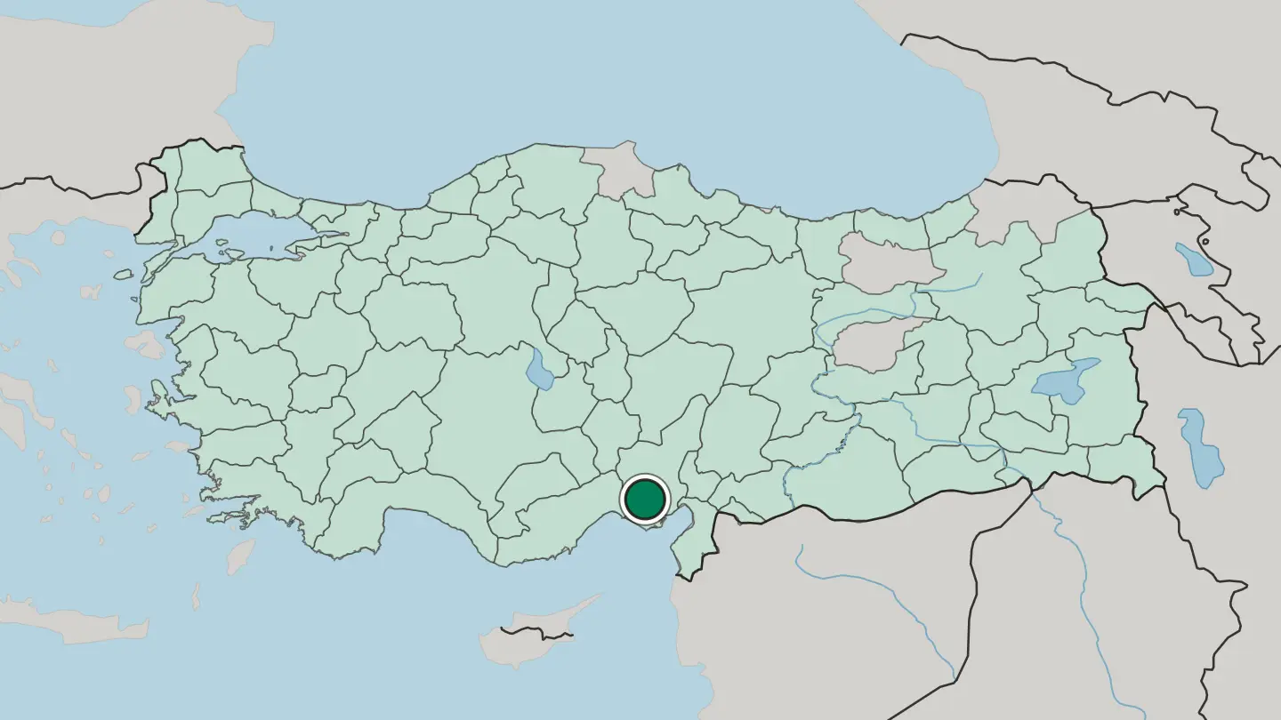 Map of Adana in Turkey