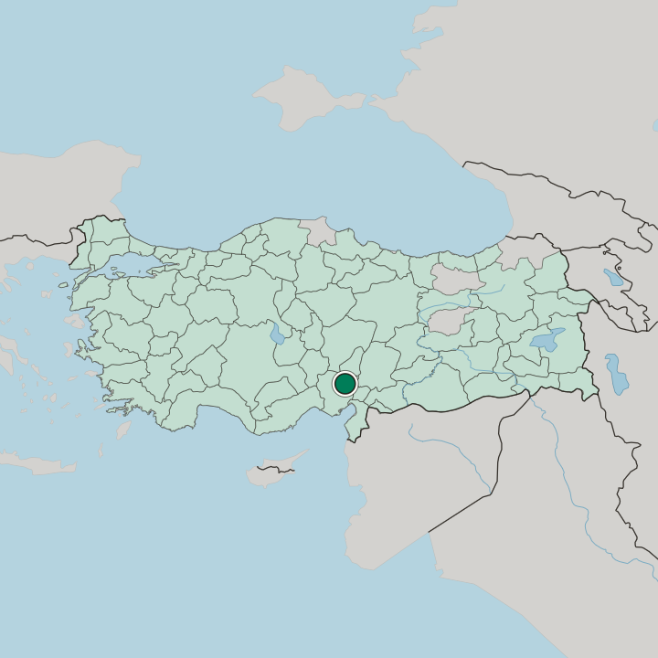 Map showing Kozan — In Turkey