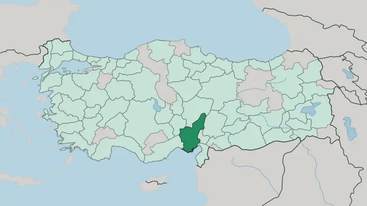 Map of Adana in Turkey