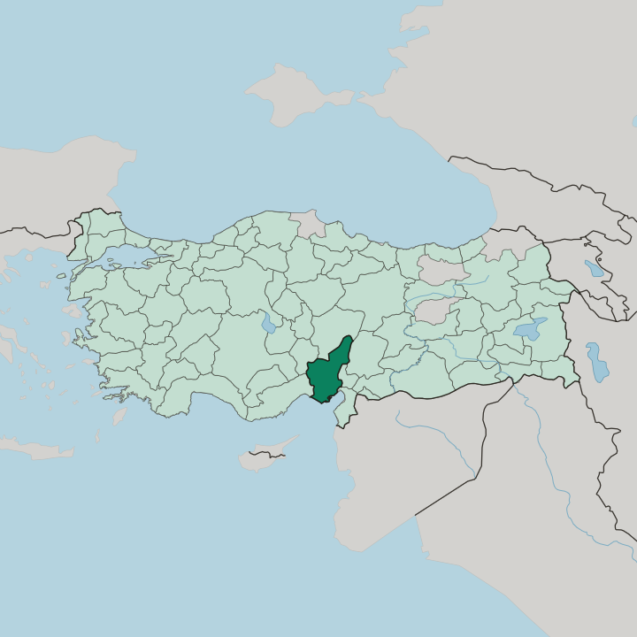 Map showing Adana — In Turkey