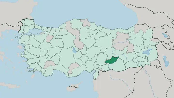 Map of Adıyaman in Turkey