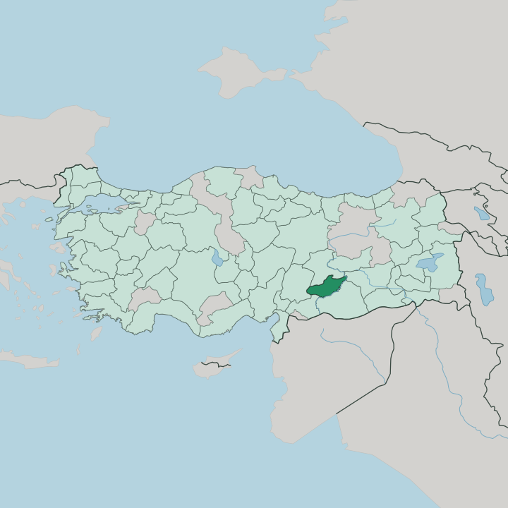 Map showing Adıyaman — In Turkey