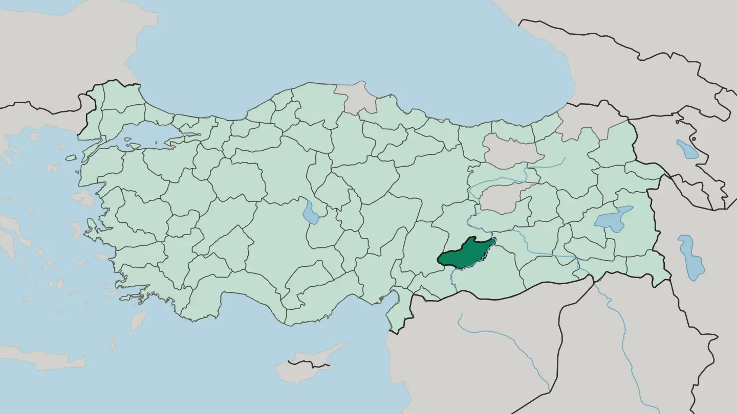 Map of Adıyaman in Turkey