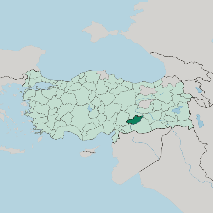 Map showing Adıyaman — In Turkey