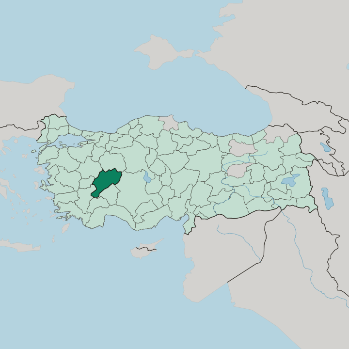 Map showing Afyonkarahisar — In Turkey