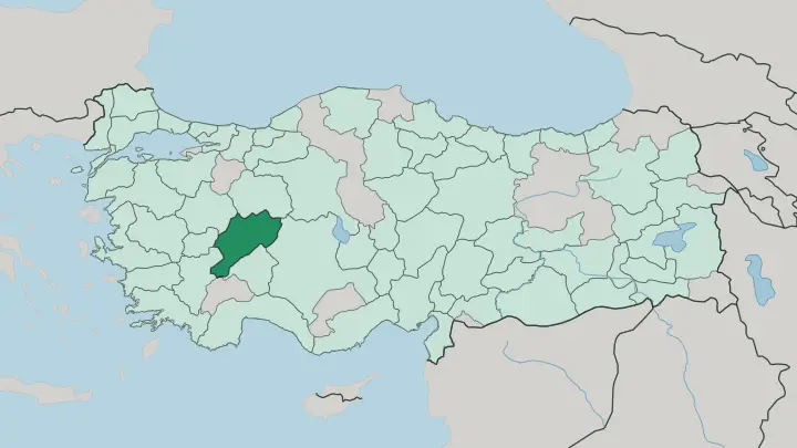Map of Afyonkarahisar in Turkey
