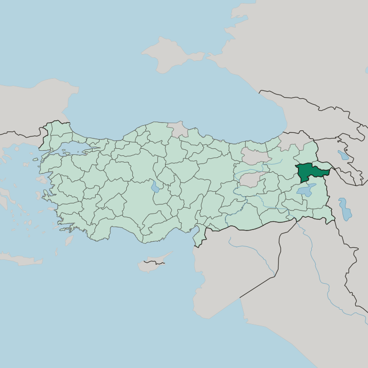 Map showing Ağrı — In Turkey