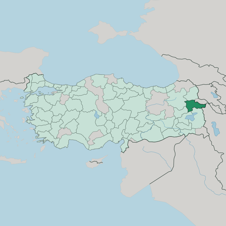Map showing Ağrı — In Turkey