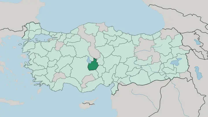 Map of Aksaray in Turkey