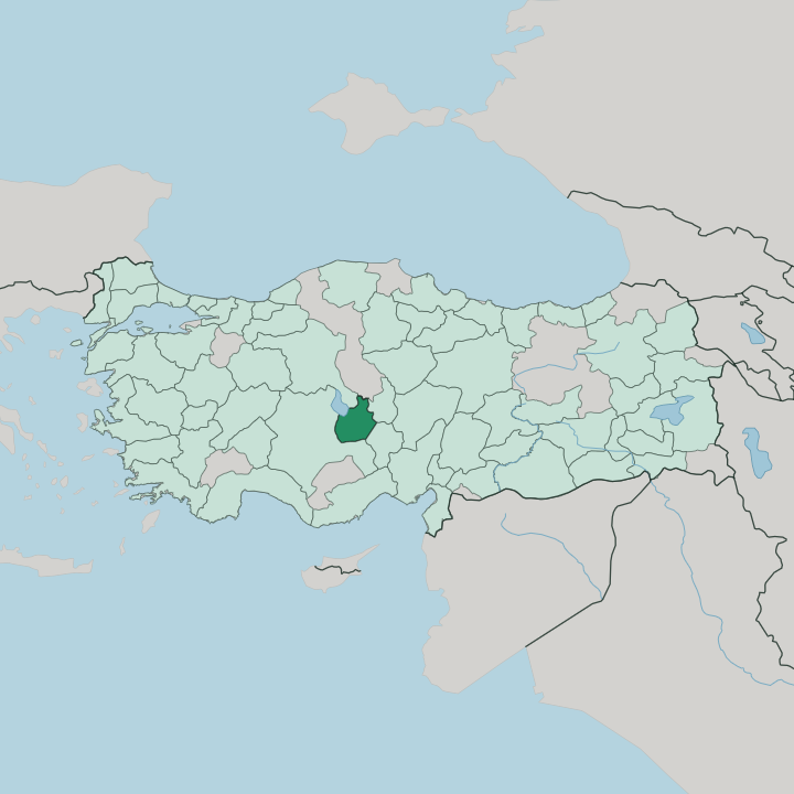 Map showing Aksaray — In Turkey