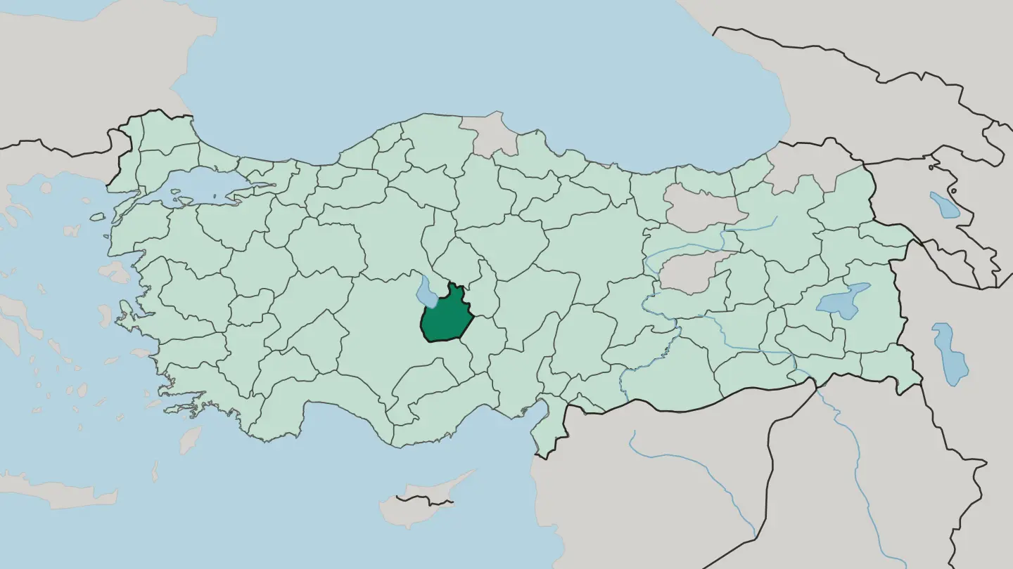 Map of Aksaray in Turkey