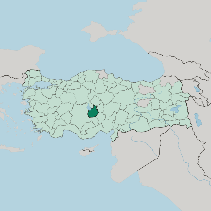 Map showing Aksaray — In Turkey