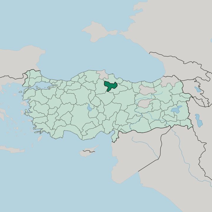 Map showing Amasya — In Turkey