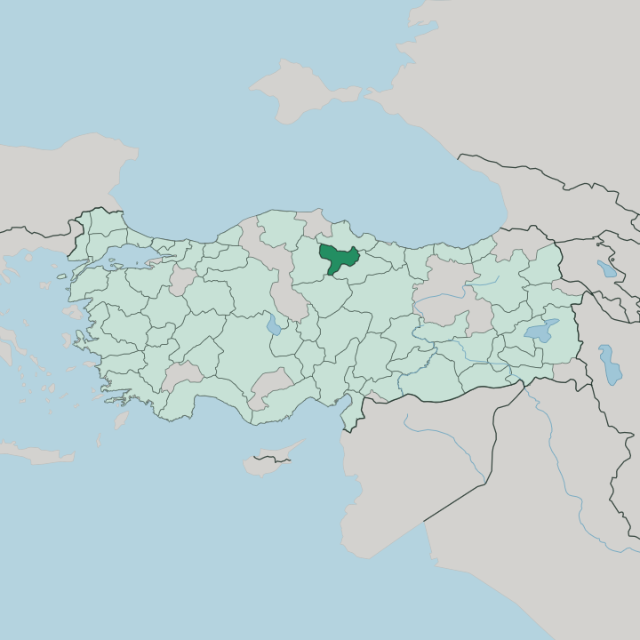 Map showing Amasya — In Turkey