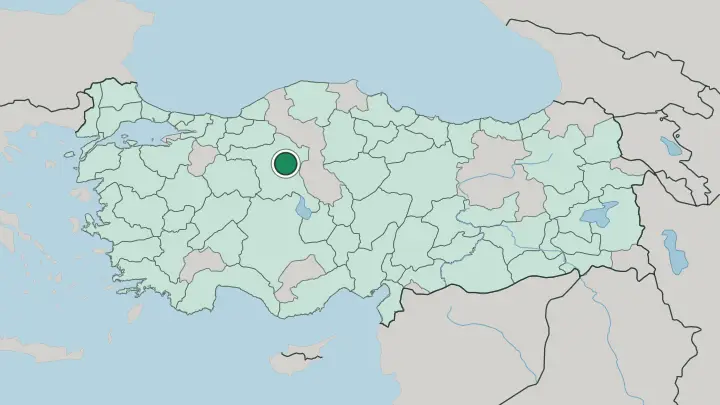 Map of Ankara in Turkey
