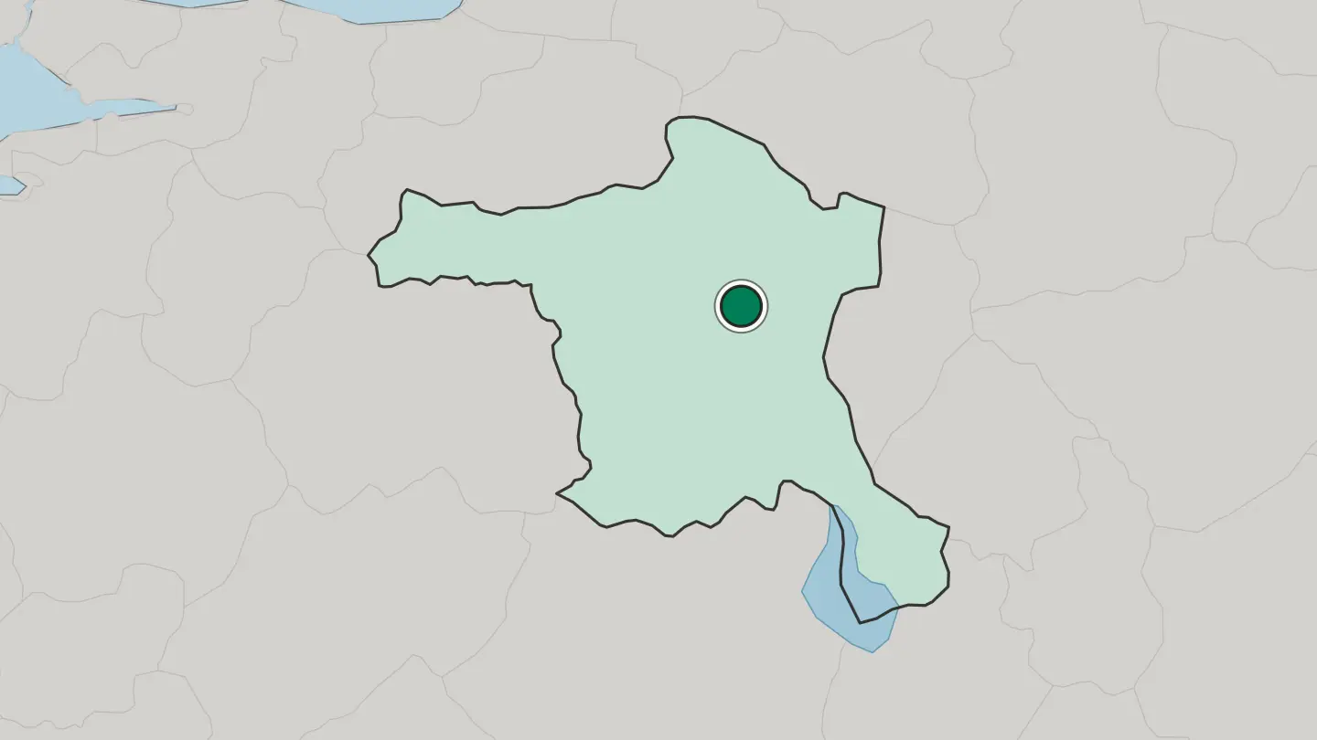 Map of Ankara in Turkey