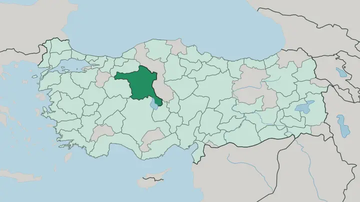 Map of Ankara in Turkey