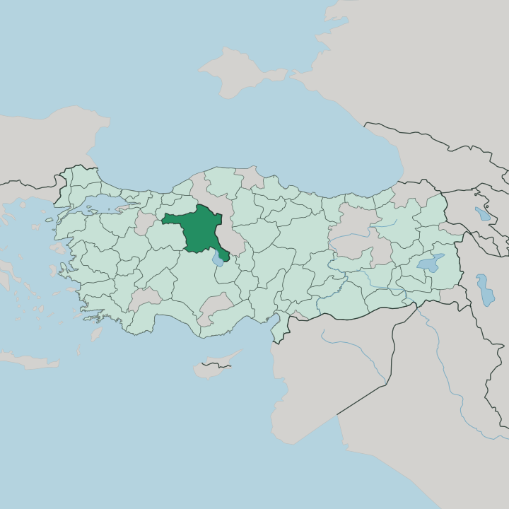 Map showing Ankara — In Turkey