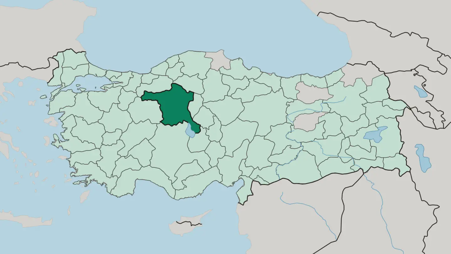 Map of Ankara in Turkey