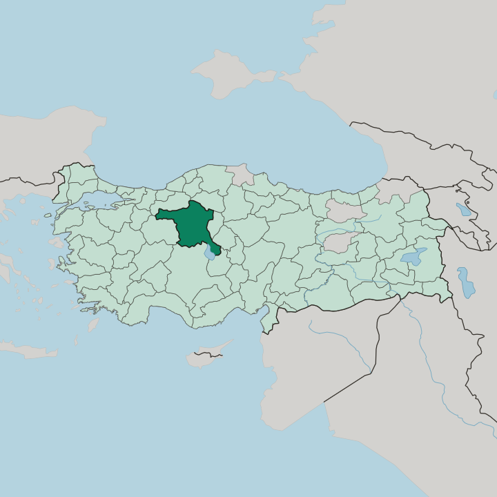 Map showing Ankara — In Turkey