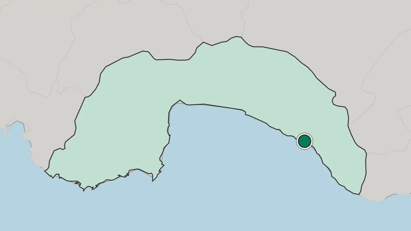 Map of Alanya in Turkey