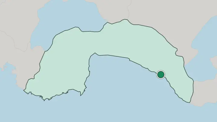 Map of Alanya in Turkey