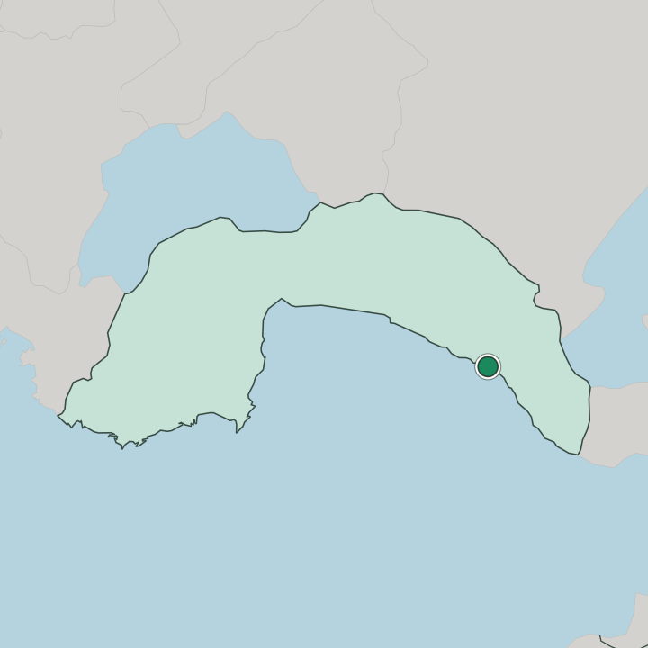 Map showing Alanya — In Antalya
