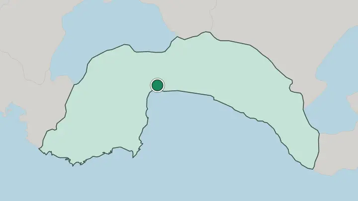 Map of Antalya in Turkey