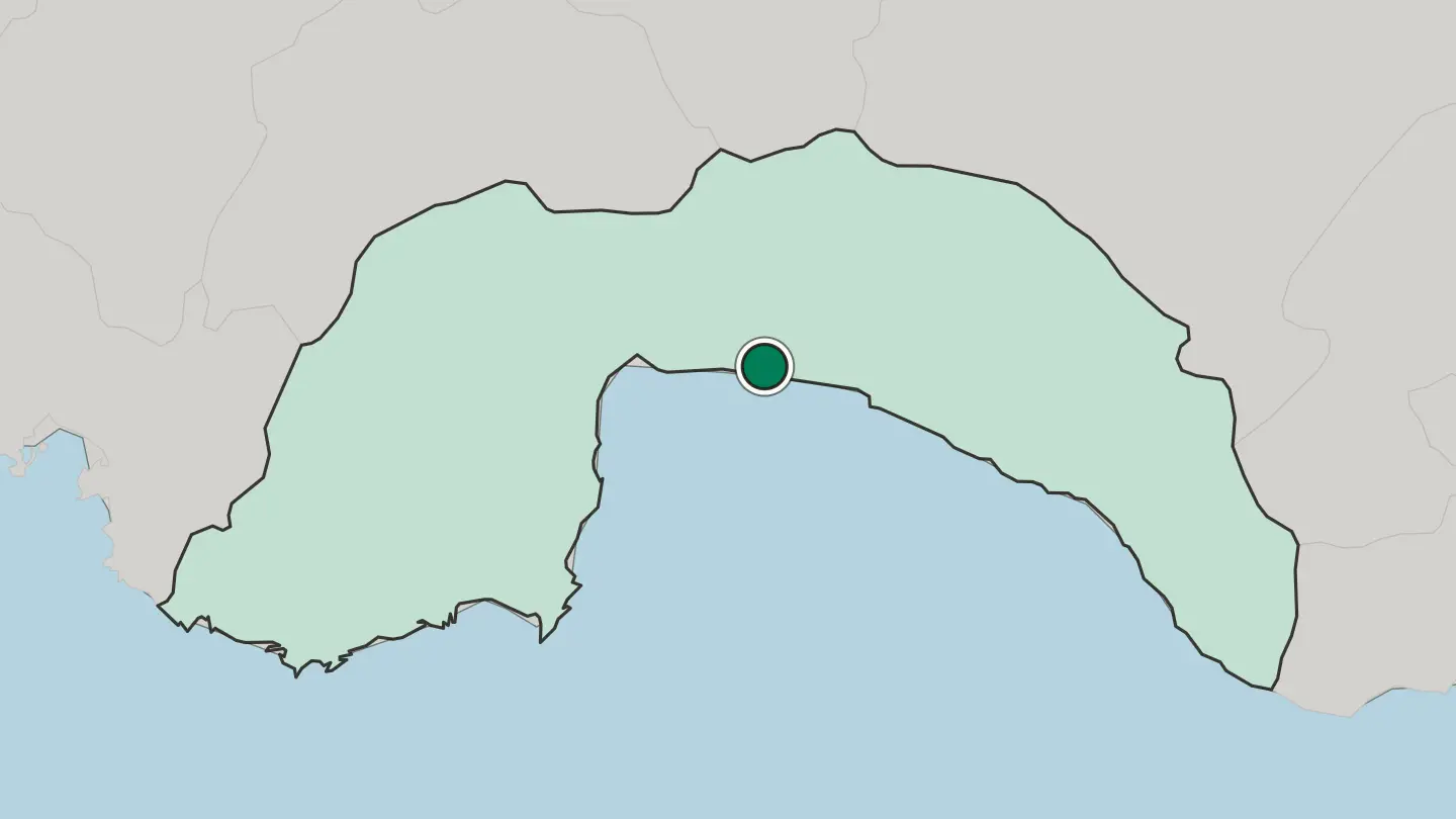 Map of Belek in Turkey