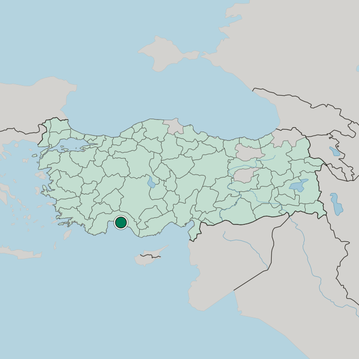 Map showing Manavgat — In Turkey