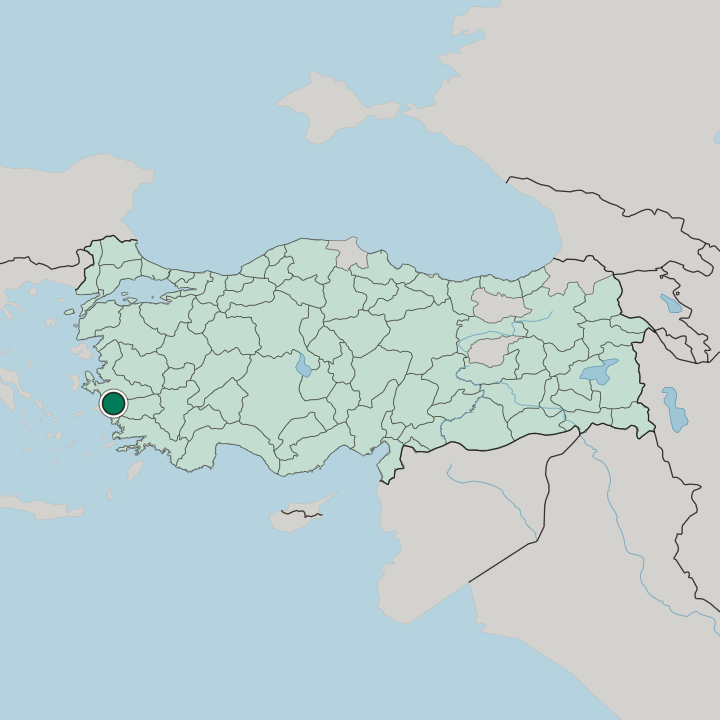 Map showing Kuşadası — In Turkey