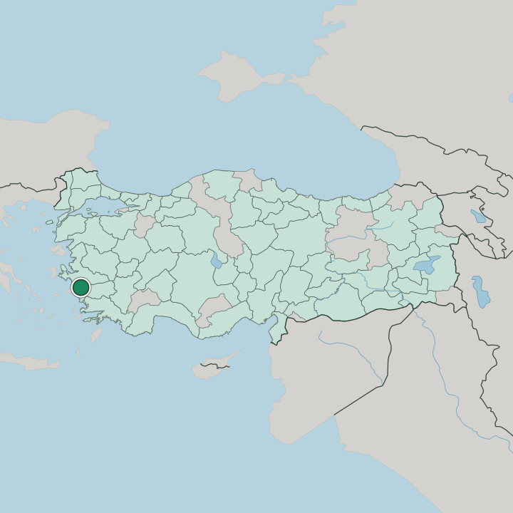 Map showing Kuşadası — In Turkey