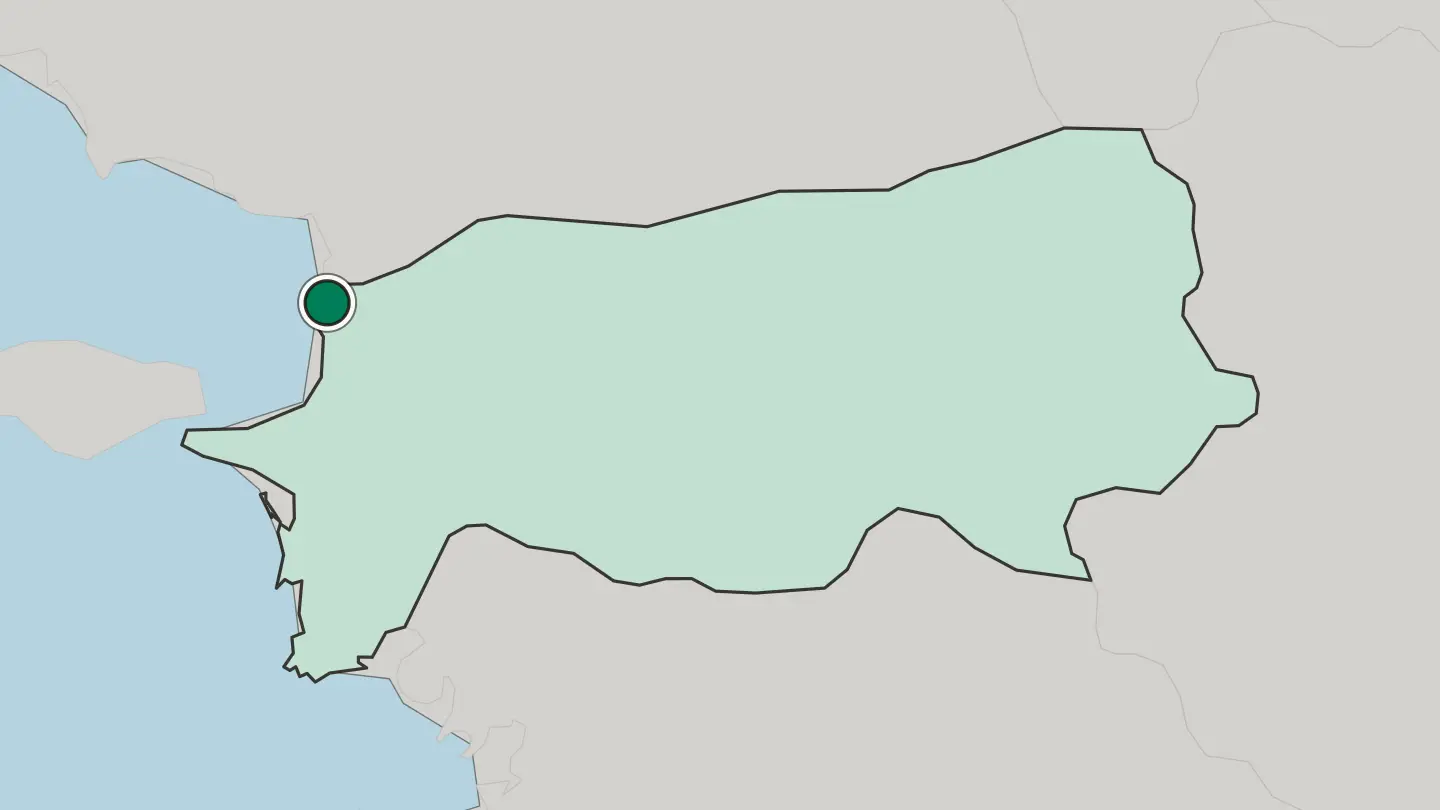 Map of Kuşadası in Turkey