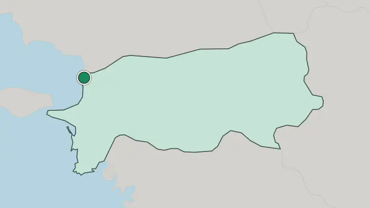 Map of Kuşadası in Turkey
