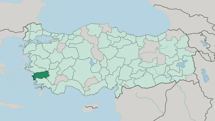 Map of Aydın in Turkey