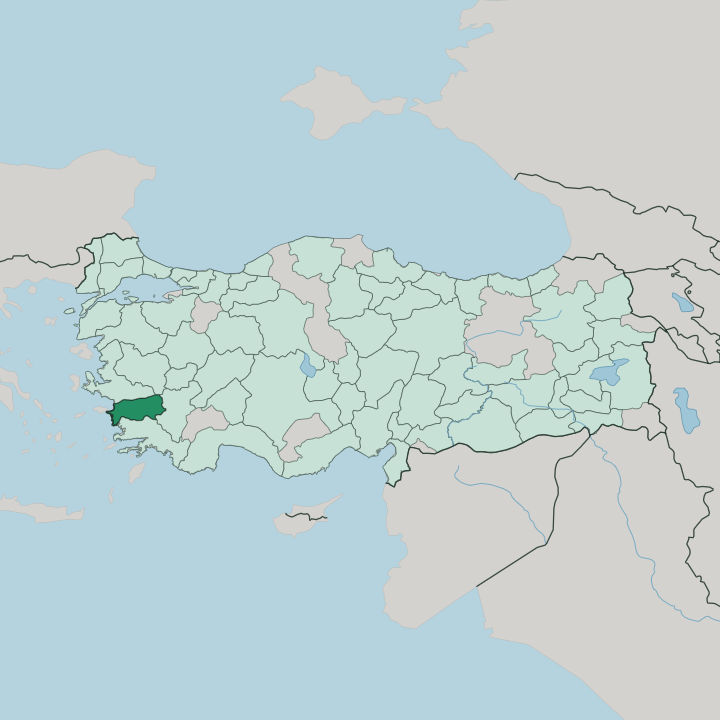 Map showing Aydın — In Turkey