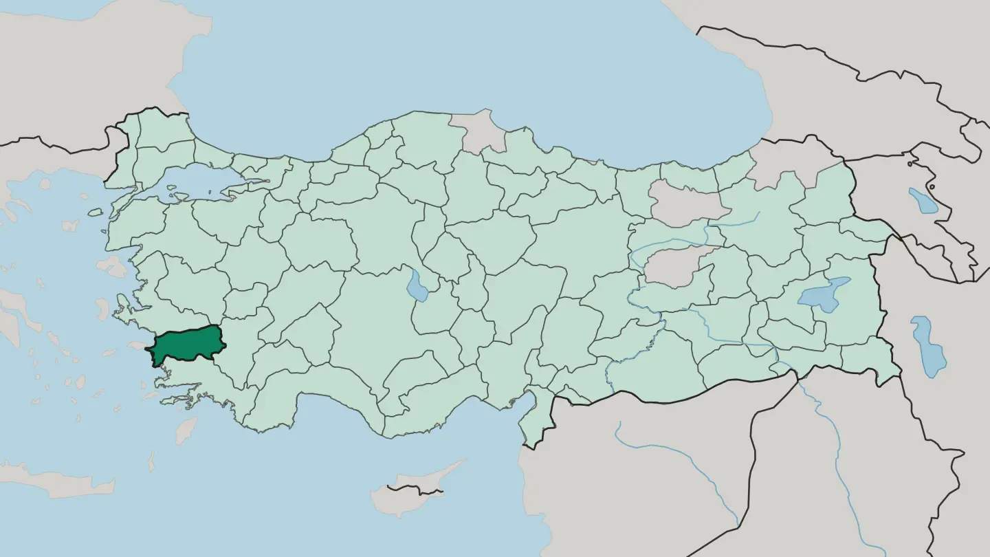 Map of Aydın in Turkey